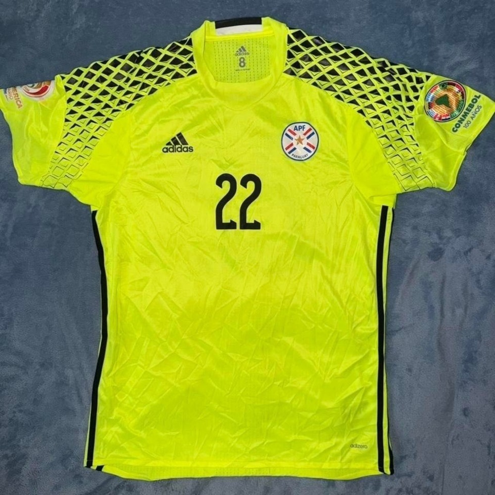 Adidas yellow Colombia 2018 World Cup goalkeeper jersey men size L